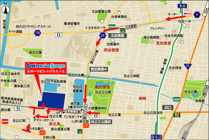 スポーツビレッジスミノエまでの地図